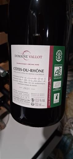 Thung lũng Rhône Côtes-du-rhône Domaine Vallot 2021