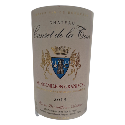 Vin Rouge sec Château Canet de la Tour 2015 France Bordeaux Saint-Émilion Grand Cru AOC