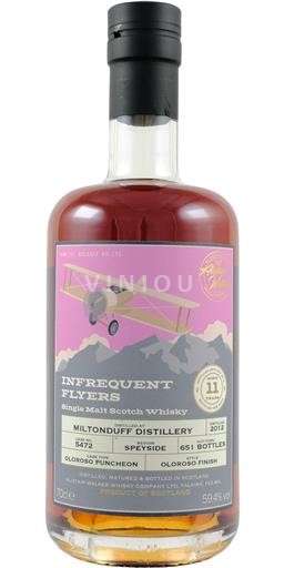 Viski Single Malt Whisky Infrequent Flyers oloroso  Miltonduff 11a - 2012 Škotska Speyside