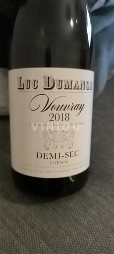 Thung lũng sông Loire Vouvray Luc Dumaine 2018