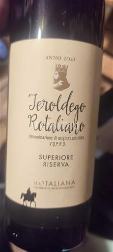 Trentino-Alto Adige Teroldego Rotaliano Cantina Rotaliana Superiore Riserva 2021