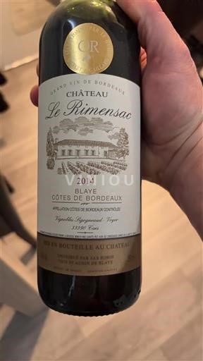 Bordeaux Blaye-côtes-de-bordeaux Château Le Rimensac 2014