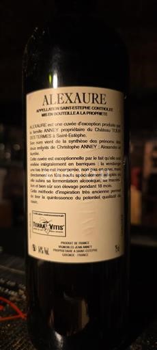 Bordeaux Saint-Estèphe Château Tour des Termes ALEXAURE 2016