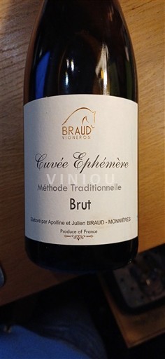 Thung lũng sông Loire Braud Vigneron Ephémère Không niên vụ