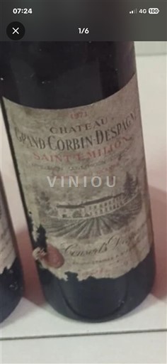 Bordeaux Saint-Émilion Château Grand Corbin-Despagne 1971