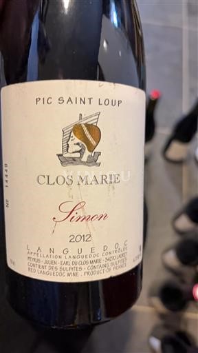 Languedoque Pic-saint-loup Clos Marie Simon 2012