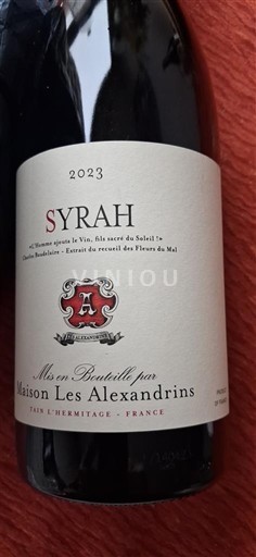 Alpes và các vùng Rhodanien Collines rhodaniennes Maison Les Alexandrins Syrah 2023