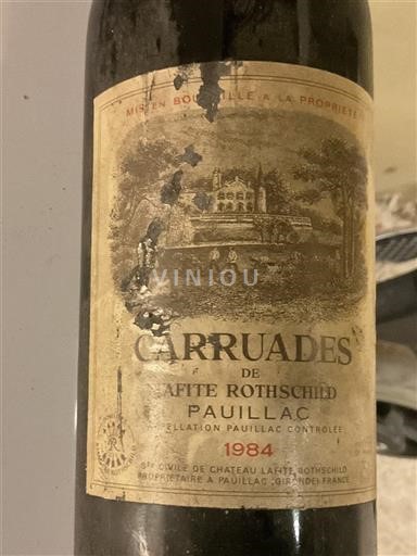 Bordeaux Pauillac Château Lafite Rothschild Carruades de Lafite Rothschild 1984