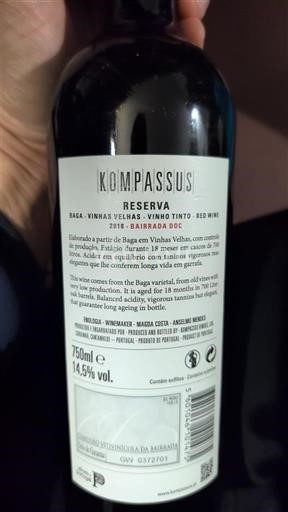 Portogallo Bairrada Kompassus Reserva 2018