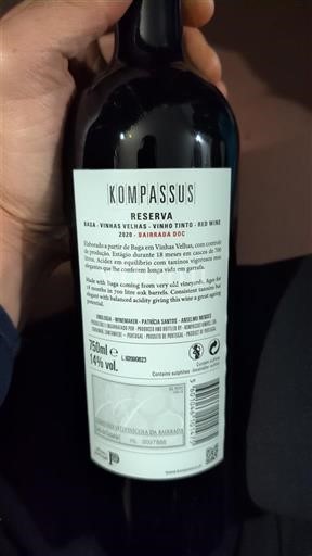 Portogallo Bairrada Kompassus Reserva 2020