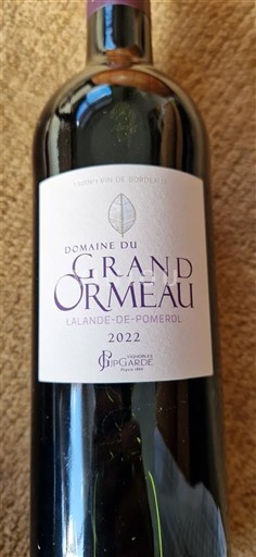 Bordeaux Lalande-de-pomerol Domaine Grand Ormeau 2022
