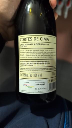 Alentejo Alentejano Cortes de Cima 2019