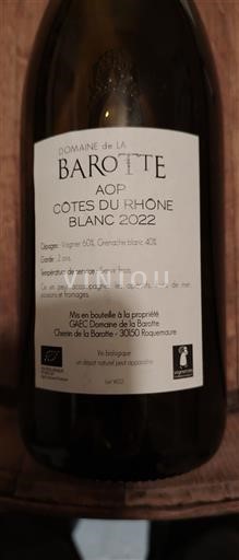 Thung lũng Rhône Côtes-du-rhône Domaine La Barotte 2022