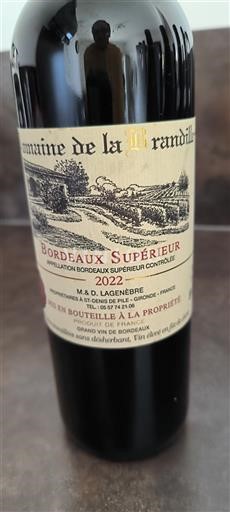 Bordeaux Bordeaux superiore Domaine La Prandille 2022