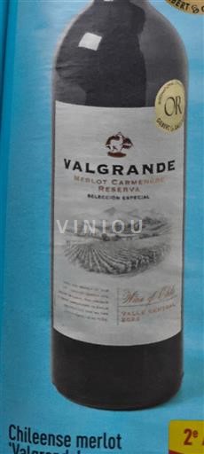 Thung lũng Maipo Maipo Central Valgrande Reserva Selección Especial 2025