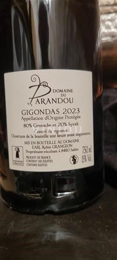 Vallée du Rhône Gigondas Domaine du Parandou 2023