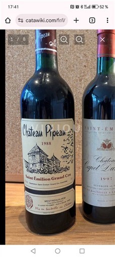 Bordeaux Saint-Émilion Grand Cru Grand Cru Château Pipeau 1988