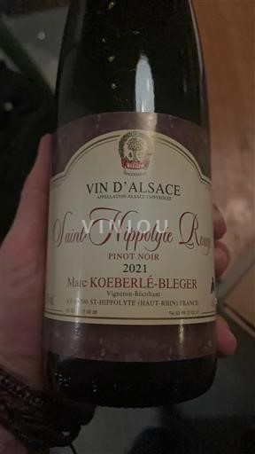 Alsacia Marc Koeberlé-Bléger Saint Hippolyte Rouge 2021