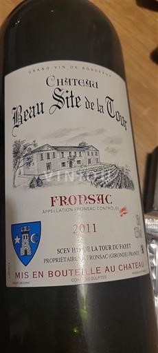 Bordeaux Fronsac Château Beau Site de la Tour 2011