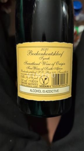 Regione Costiera Swartland Boekenhoutskloof Syrah 2020