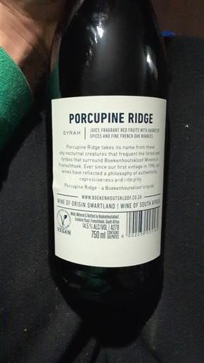 Regione Costiera Swartland Porcupine Ridge Syrah 2022