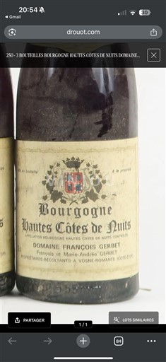 Bourgogne Không được chỉ định Domaine François Gerbet 1978