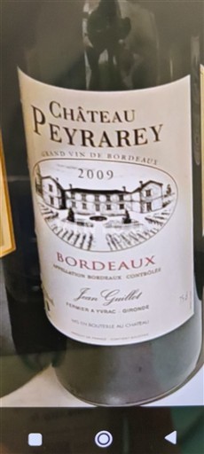 Bordeaux Château Peyrarey 2009