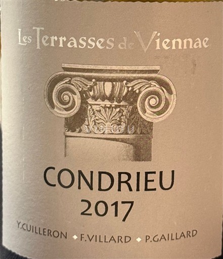 Valle del Ródano Condrieu Y.Cuilleron - F.Villard - P.Gaillard Les Terrasses de Viennae 2017