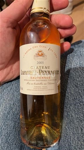 Weine Blanc liquoreux Lafaurie Peyraguey 2005 Frankreich Bordeaux Sauternes AOC