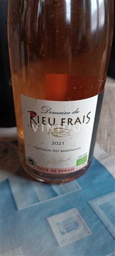 Rượu vang Rosé sec Rosé de Syrah Domaine Rieu Frais 2021 Pháp Alpes và các vùng Rhodanien Coteaux des Baronnies IGP