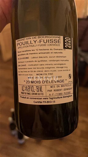 Bourgogne Pouilly-fuissé Robert Denogent Les 12 hectares du Romaneche 2020
