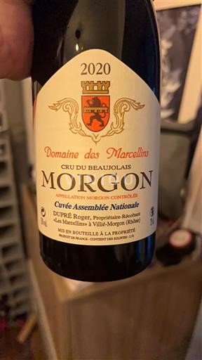 Beaujolais Morgon Domaine S Marcellins Assemblé Nationale 2020