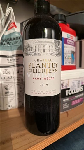 Bordeaux Haut-Médoc Château Plantey de Lieu Jean 2019