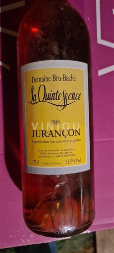 Sydvestfrankrig Jurançon Domaine Bru-Baché La Quintessence 1989