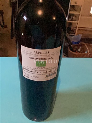 Rượu vang Rouge sec Cuvée unique Mourvèdre Domaine Valdition 2022 Pháp Alpes và các vùng Rhodanien Alpilles IGP