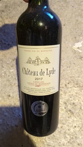 Vin Rouge sec Château Lyde 2017 Francë Bordoja Cadillac-kodra-të-Bordeaux-së AOC