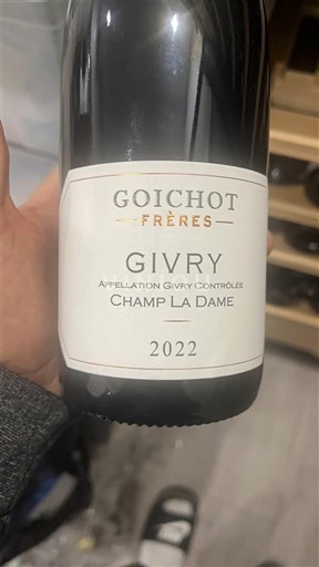 Burgundy Givry Premier Cru Goichot Frères Champ La Dame 2022