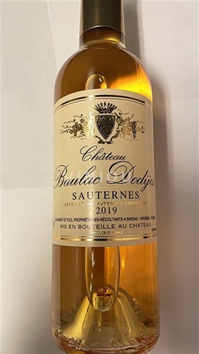Bordeaux Sauternes Château Baulac Dodijos 2019