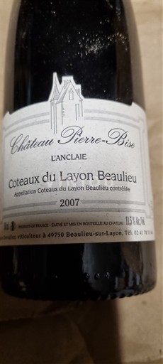 Thung lũng sông Loire Không được chỉ định Château Pierre-Bise L'Anclaie 2007