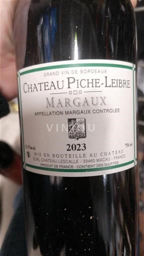 Bordeaux Margaux Château Piche-Leibre 2023