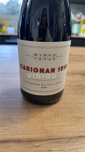 Rượu vang Rouge sec Carignan 1515 MyRko Tépus 2023 Pháp Provence, hạ lưu Rhône, Corse Địa Trung Hải IGP