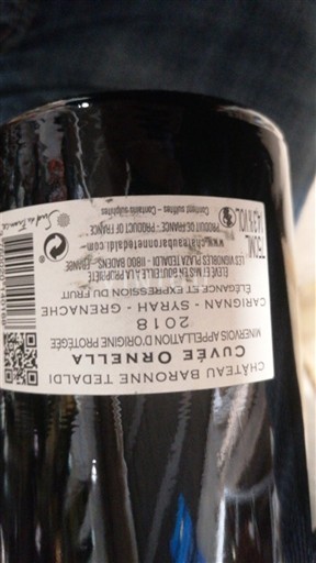 Corse Không được chỉ định Château Baronne Tedaldi Ornella 2018