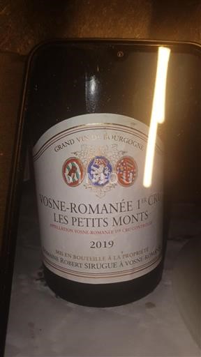 Burgundi Vosne-Romanée Premier Cru Robert Sirugue Les Petits Monts 2019