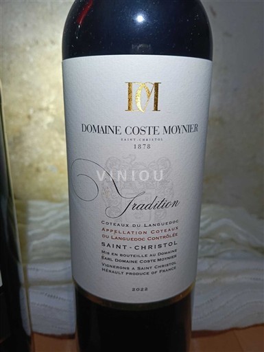 Rượu vang Rouge sec Tradition Domaine Coste Monyier 2022 Pháp Languedoc Không được chỉ định AOC