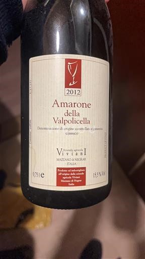 Vénétie Amarone della Valpolicella VIVIANI 2012