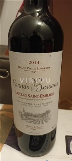 Bordeaux Lussac-saint-émilion Grands Bersans 2014