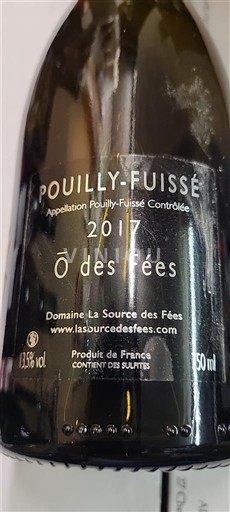 Bourgogne Pouilly-fuissé Domaine La Source des Fées Ô des fées 2017