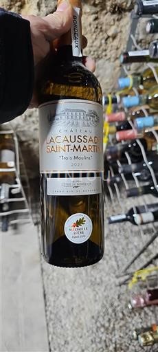 Wines Blanc demi-sec Trois Moulins Château Lacassagne Saint-Martin 2021 France Bordeaux Bordeaux Supérieur AOC