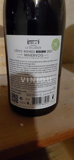 Languedoque Minervois La Villaîade Côtes Noires Réserve 2021