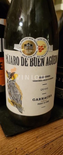 Aragon Calatayud Pajaro de Buen Agüero Old Vines Vendimia Seleccionada 2016